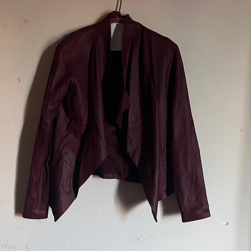 Vince Deep Burgundy Leather Jacket